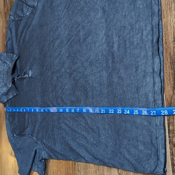 John Varvatos Burnout Polo Shirt Garment Dyed Size Large In Blue - Picture 9 of 10